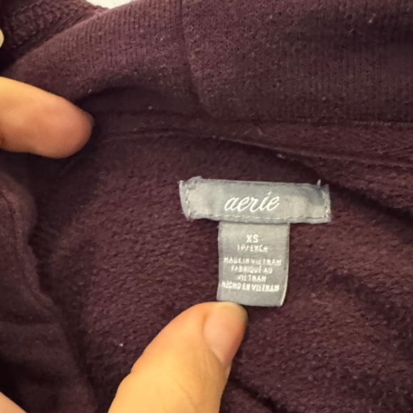 aerie Full-Zip Hoodie in Plum - Picture 8 of 10